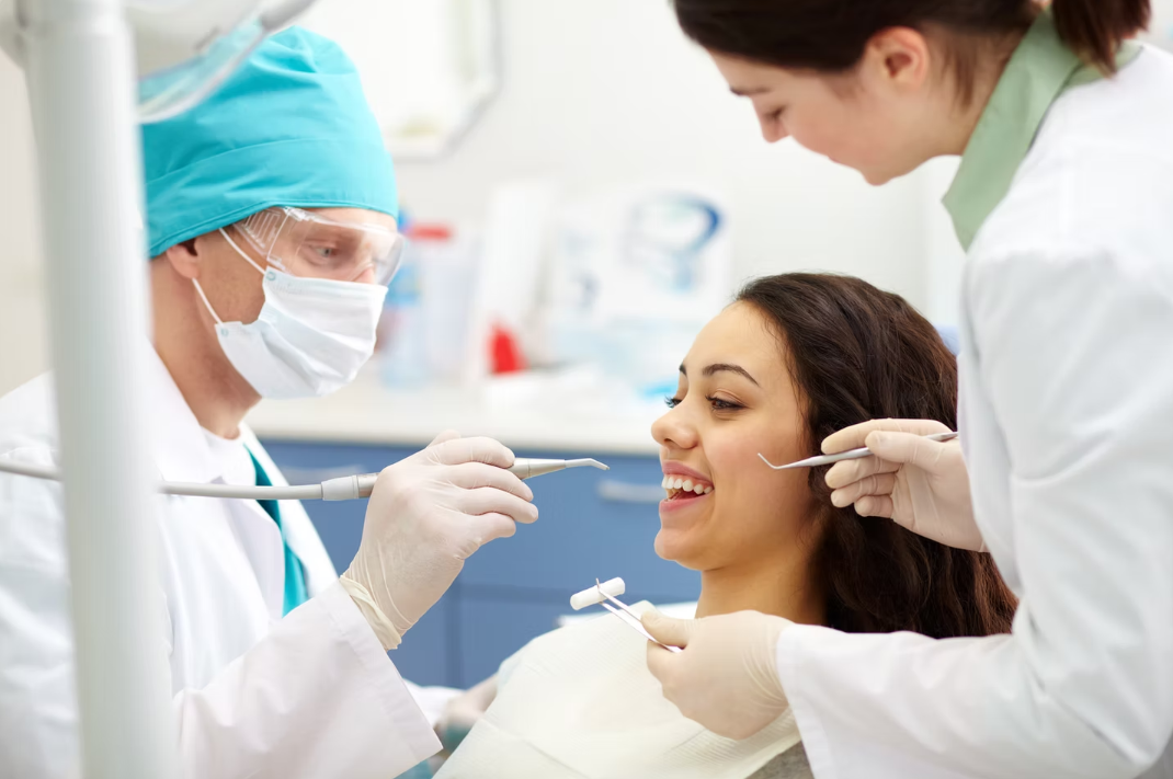 Dentist and patient